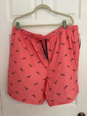 Men's Coral Swim Trunks with Marlin Print old navy xxl